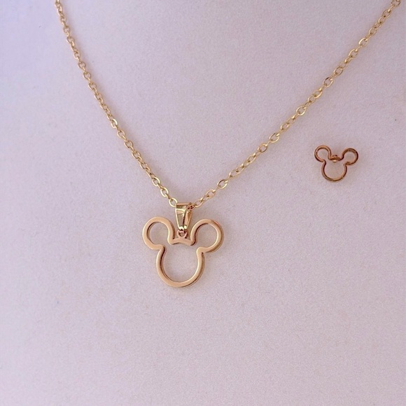 Mickey Mouse Stainless Steel Necklace and Earring Set - Picture 6 of 10